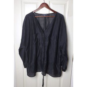 Plus Women's Black Sheer Tunic